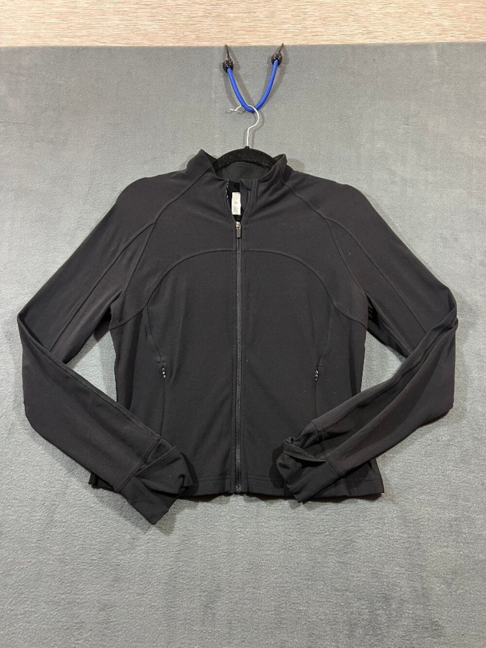 Lululemon Define Nulu Cropped Jacket Full Zip Thumbholes Pockets Black Womens 12